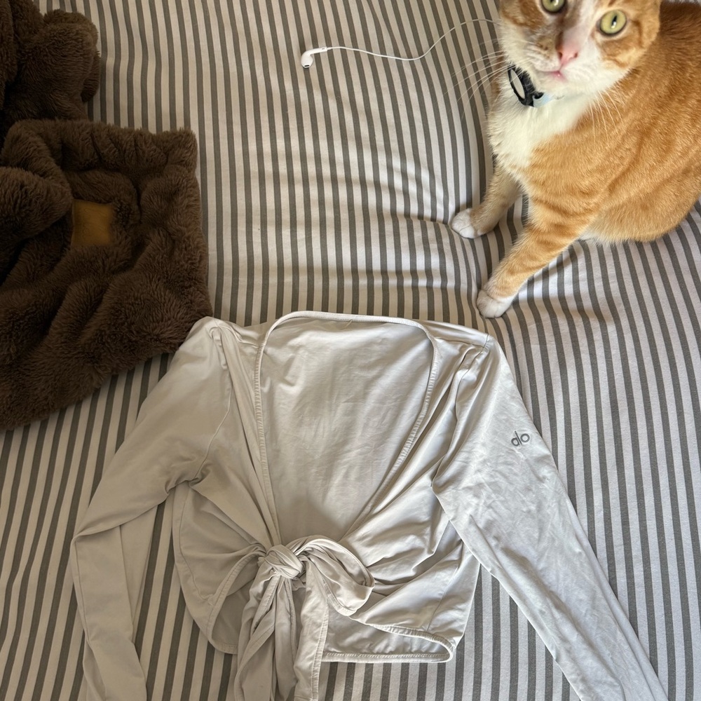 ALO yoga white wrap top
